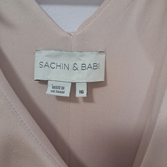 Sachin &Babi Tansy Satin Charmeuse maxi gown soft pink 16 - Picture 8 of 10